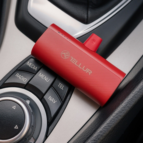 Baterie externă Tellur PD202 5000mAh, QC3.0 18W + PD20W, USB-C, roșu [5]
