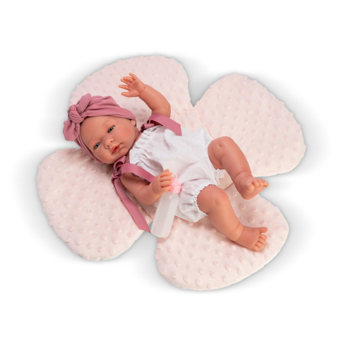 Jucării și Jocuri pentru copii - Bebelus Maria Cu Caciulita Si Pernuta Trifoi Roz