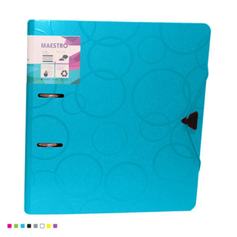 Biblioraft plastifiat ARK 386455 MAESTRO, A4, portret, 7.5cm, buzunar eticheta, inele metalice, prindere cu elastic [1]