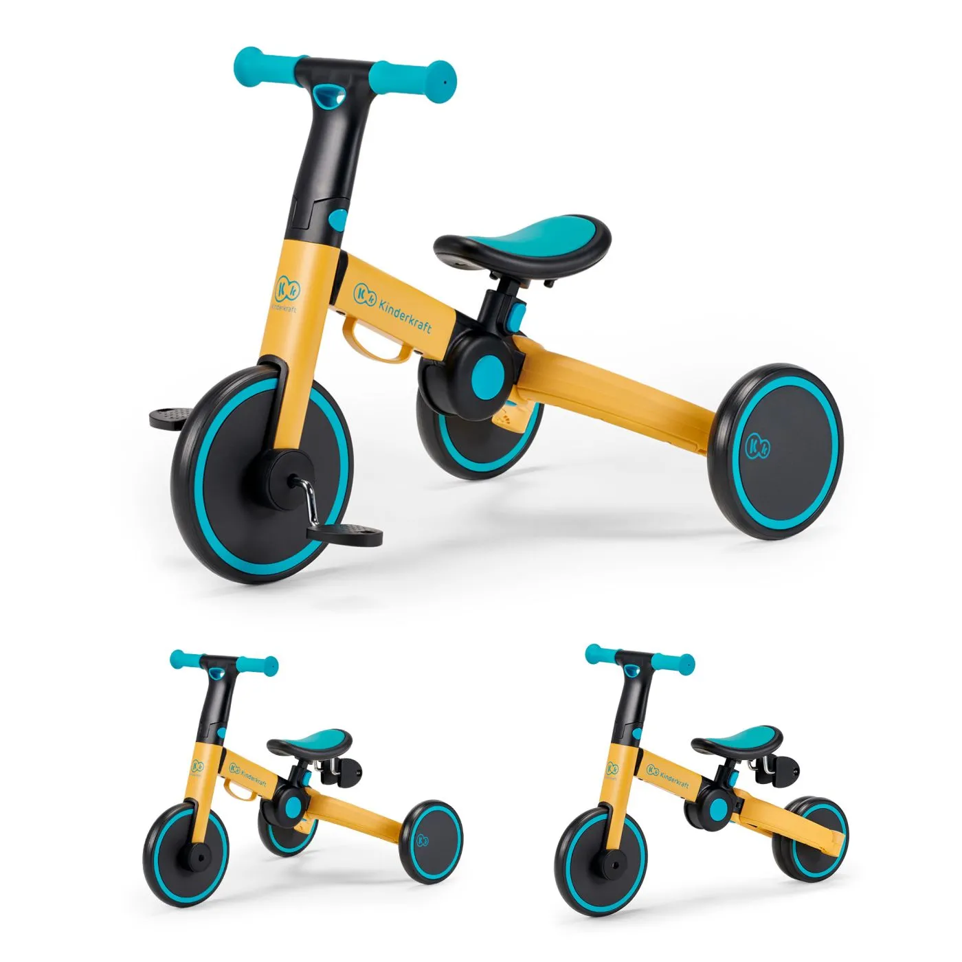 Bicicleta de echilibru / tricicleta kinderkraft 4trike, primrose yellow, copii 2 ani pana la 5 ani [1]