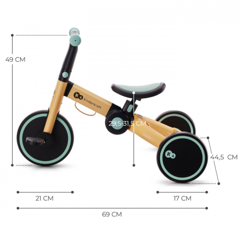 Bicicleta de echilibru / tricicleta kinderkraft 4trike, sunflower blue, varsta de la 2 ani la 5 ani [2]