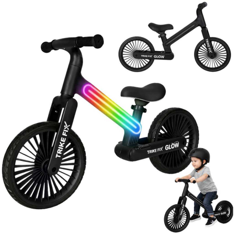 Jucării și Jocuri pentru copii - Bicicleta echilibru copii LED RGB 12 inch fara pedale | 2+ ani | Trike Fix Glow