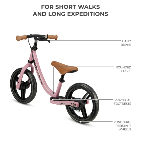 Bicicleta fara pedale kinderkraft space dark pink copii varsta 2 ani - 5 ani [5]