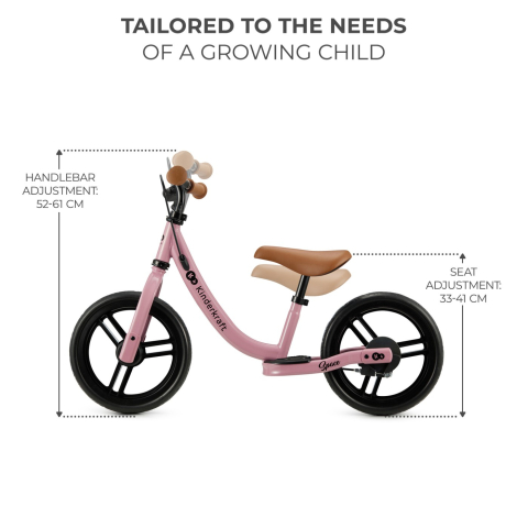 Bicicleta fara pedale kinderkraft space dark pink copii varsta 2 ani - 5 ani [3]