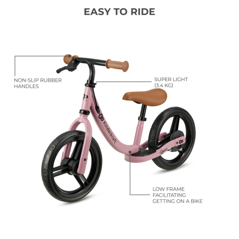 Bicicleta fara pedale kinderkraft space dark pink copii varsta 2 ani - 5 ani [2]