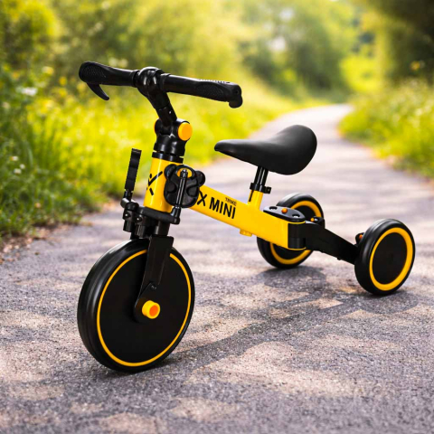 Bicicleta fara pedale copii 3 in 1 Trike Fix Mini cu pedale, tricicleta copii 18 luni – 4 ani, galben [2]