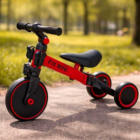 Bicicleta fara pedale copii 3 in 1 Trike Fix Mini cu pedale, tricicleta copii 18 luni – 4 ani, rosie [1]