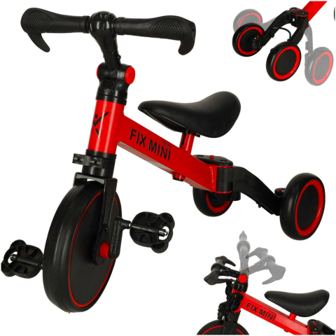 Bicicleta fara pedale copii 3 in 1 Trike Fix Mini cu pedale, tricicleta copii 18 luni – 4 ani, rosie [3]