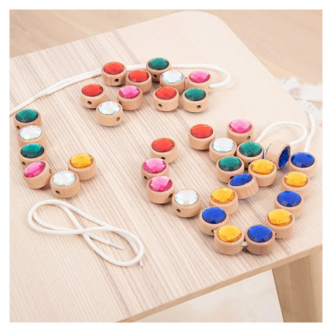 Bijuterii acrilice de snuruit, 36 bucati, Tickit, copii varsta 3-10 ani [3]