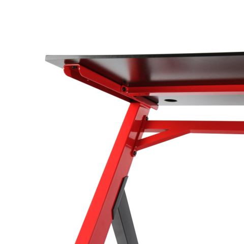 Birou gaming Omega Varr Mon, blat MDF, cadru metalic, inaltime 80cm, negru-rosu [2]