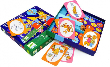 Cărți Educative, Activități - Bla bla bla, Joc de societate si petrecere cu 240 de carti si zar din lemn, Djeco