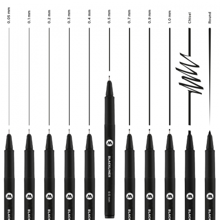 Blackliner 0.05 – 1 mm, Chisel, Round [4]