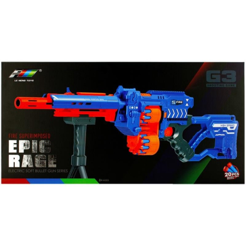 Jucării și Jocuri pentru copii - Blaster - mitraliera automata, 93cm, 20 proiectile din spuma, 8+ ani, MegaCreative, 482850