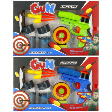 Jucării și Jocuri pentru copii - Blaster - pistol, include 4 proiectile, 3 tinte, diverse culori, 6+ ani, MegaCreative, 456257