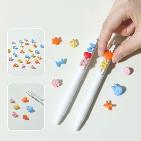 Blister 2 pixuri cu gel cu mecanism 0,5mm albastru + 1 set litere puzzle nusign deli [3]