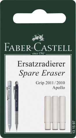 Rechizite Școlare - Blister 3 buc rezerva radiera pt grip 2011 faber-castell