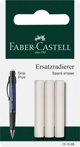 Rechizite Școlare - Blister 3 buc rezerva radiera pt grip plus faber-castell