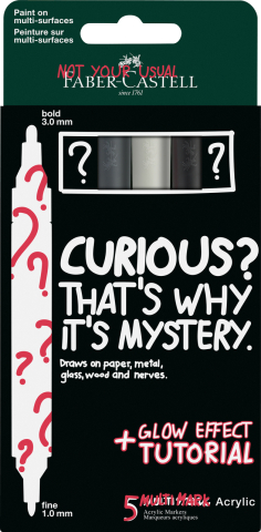Art & Craft si Artizanat - Blister 5 markere acrilice multimark mystery set 2 faber-castell