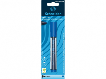 Markere pentru whiteboard și flipchart - Schneider - Blister Board Marker Schneider Maxx 290, Albastru- Micostore.ro