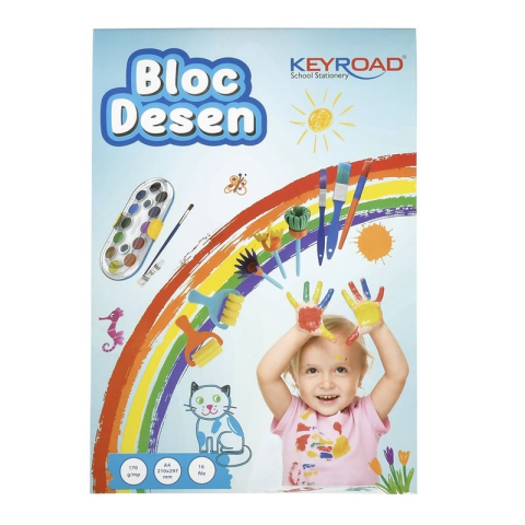 Rechizite Școlare - Bloc de desen A4 Keyroad, 16 file, 170g/mp