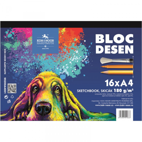 Rechizite Școlare - Bloc de Desen Animale A4, Hartie Aquarell 180g/mp, 16 Coli – Inspiratie pentru viitorii artisti