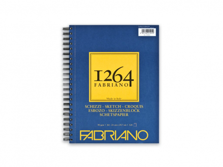 Rechizite Școlare - Bloc desen 1264 Schizzi, A4, 90gr, 120 file, cu spirala pe lungime Fabriano