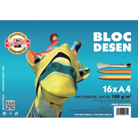 Rechizite Școlare - Bloc desen format A4 pentru activitati creative alaturi de copii, 16 coli.