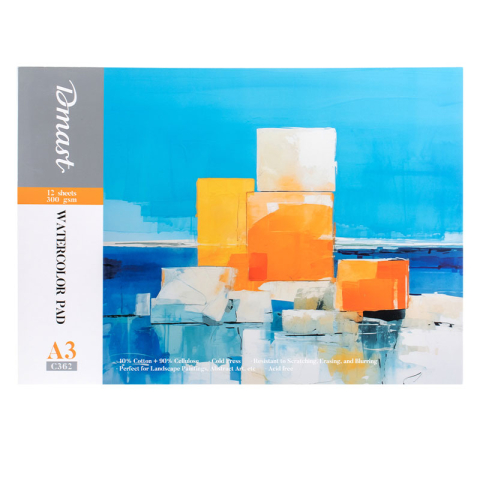 Bloc desen acuarela a3 12 file 300g dmast by pebeo