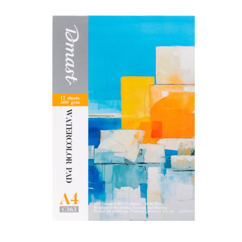 Bloc desen acuarela a4 12 file 300g dmast by pebeo