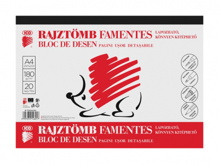 Rechizite Școlare - Bloc desen Ico Arici A4, 180 gr, 20 file