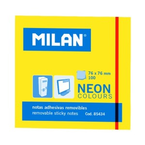 Birotică și Papetărie - Bloc notes adeziv 76x76 neon galben 85434 10 buc