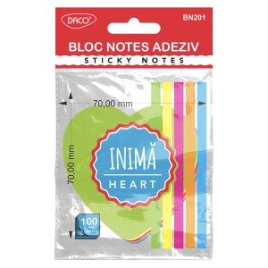 Birotică și Papetărie - Bloc notes adeziv inima daco bn201