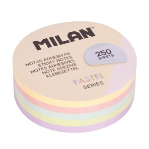Birotică și Papetărie - Bloc notes adeziv rotund 67mm asortat pastel milan 41671p250