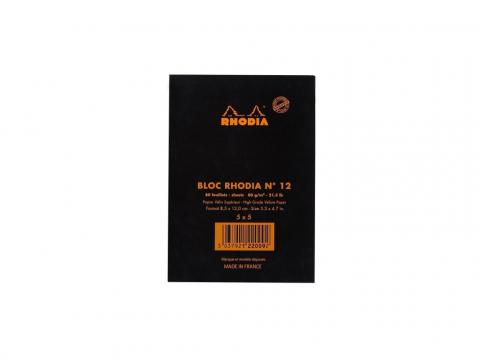 Blocnotes 8,5 x 12 cm, capsat, 80 file, N°12, Rhodia Basic, negru [2]