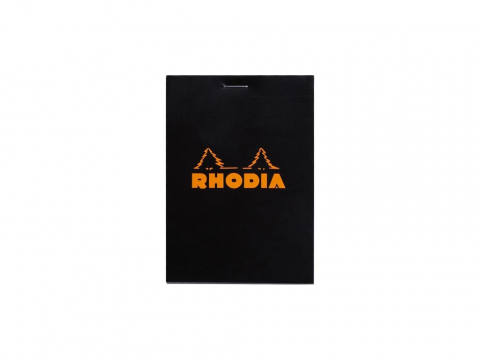 Birotică și Papetărie - Blocnotes 8,5 x 12 cm, capsat, 80 file, N°12, Rhodia Basic, negru