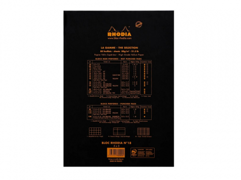 Blocnotes A4, capsat, 80 file, N°18, Rhodia black [2]