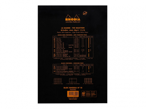 Blocnotes A4, capsat, 80 file, N°18, Rhodia black [2]