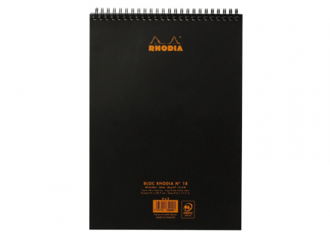 Blocnotes A4, spirală 80 file, Rhodia Classic, black [2]