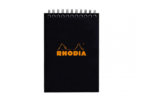 Birotică și Papetărie - Blocnotes A6, spirală, 80 file, Rhodia Classic, black