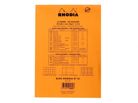 Blocnotes NÂ°16 A5 capsat Rhodia Orange [2]