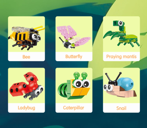 Blocuri constructii tip lego model insecte asortate deli [1]