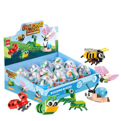 Jucării și Jocuri pentru copii - Blocuri constructii tip lego model insecte asortate deli