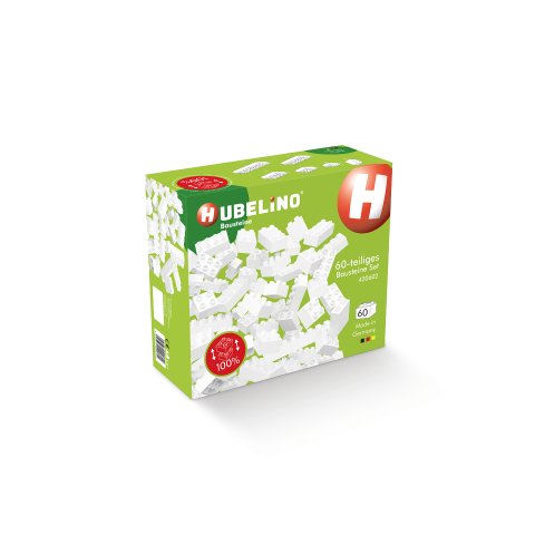 Blocuri de constructie albe Hubelino (60 piese), copii varsta 1 an+,4 ani+,6 ani+,8 ani+ [2]
