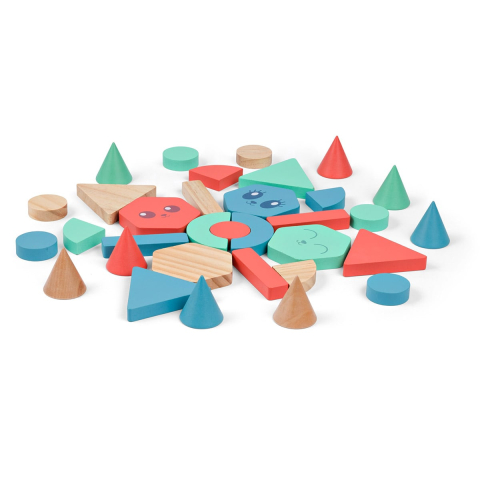 Blocuri de constructie din lemn, 36 de piese, BS Toys, copii varsta 2-7 ani [3]