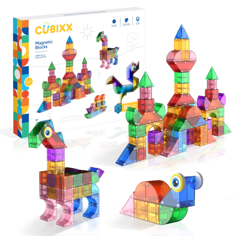 Jucării și Jocuri pentru copii - Blocuri magnetice Cubixx, 85 piese , varsta 3 - 6 ani, 6 - 9 ani