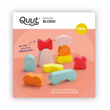 Blokki, joc de stivuire din spuma, coral pink, Quut Toys, 1-5 ani [1]