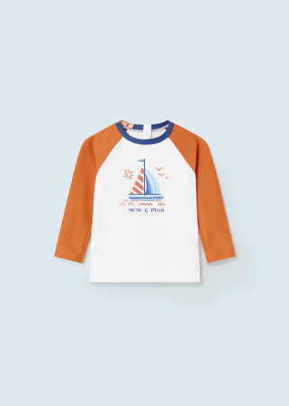 Bluza cu maneca lunga pentru bebe baieti, Barca, Pomelo [1]