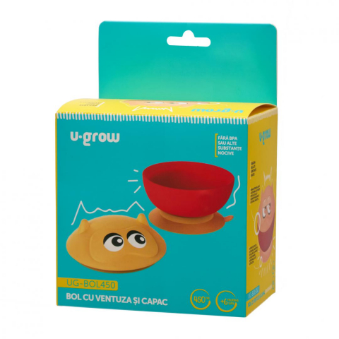 Bol cu ventuza si capac 450 ml, u-grow [3]