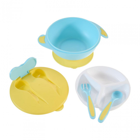 Bol , lingurita si furculita, blue [1]