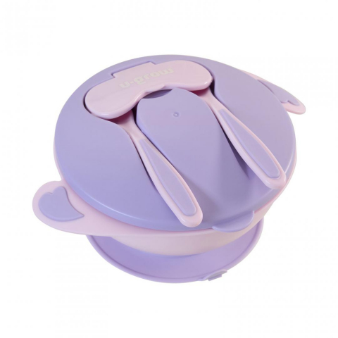 Castronase, farfurii - Bol , lingurita si furculita, mov